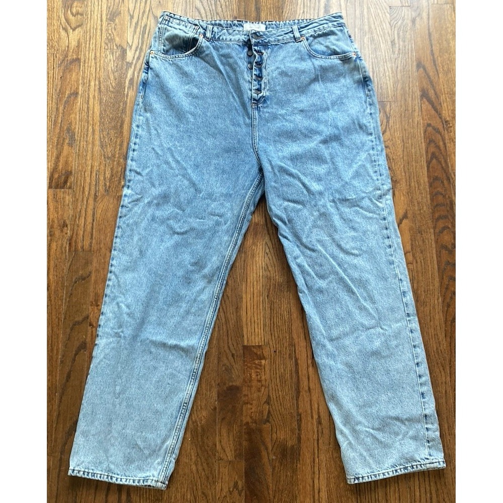 Decade Bonnie Jeans Women Size 38 Light Wash High Waisted Blue Denim Button Fly